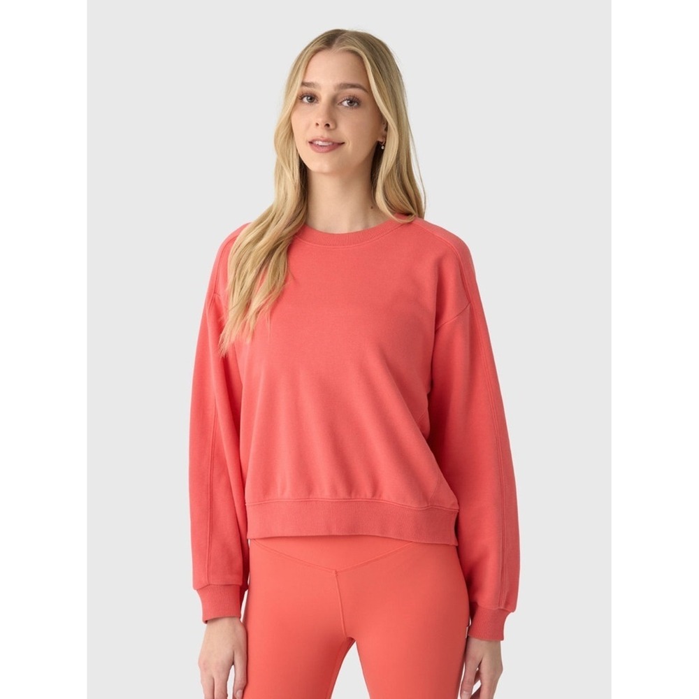 NWT Vuori Women's Sedona Seams Crew XS Bright Coral VW2068 - Picture 3 of 12